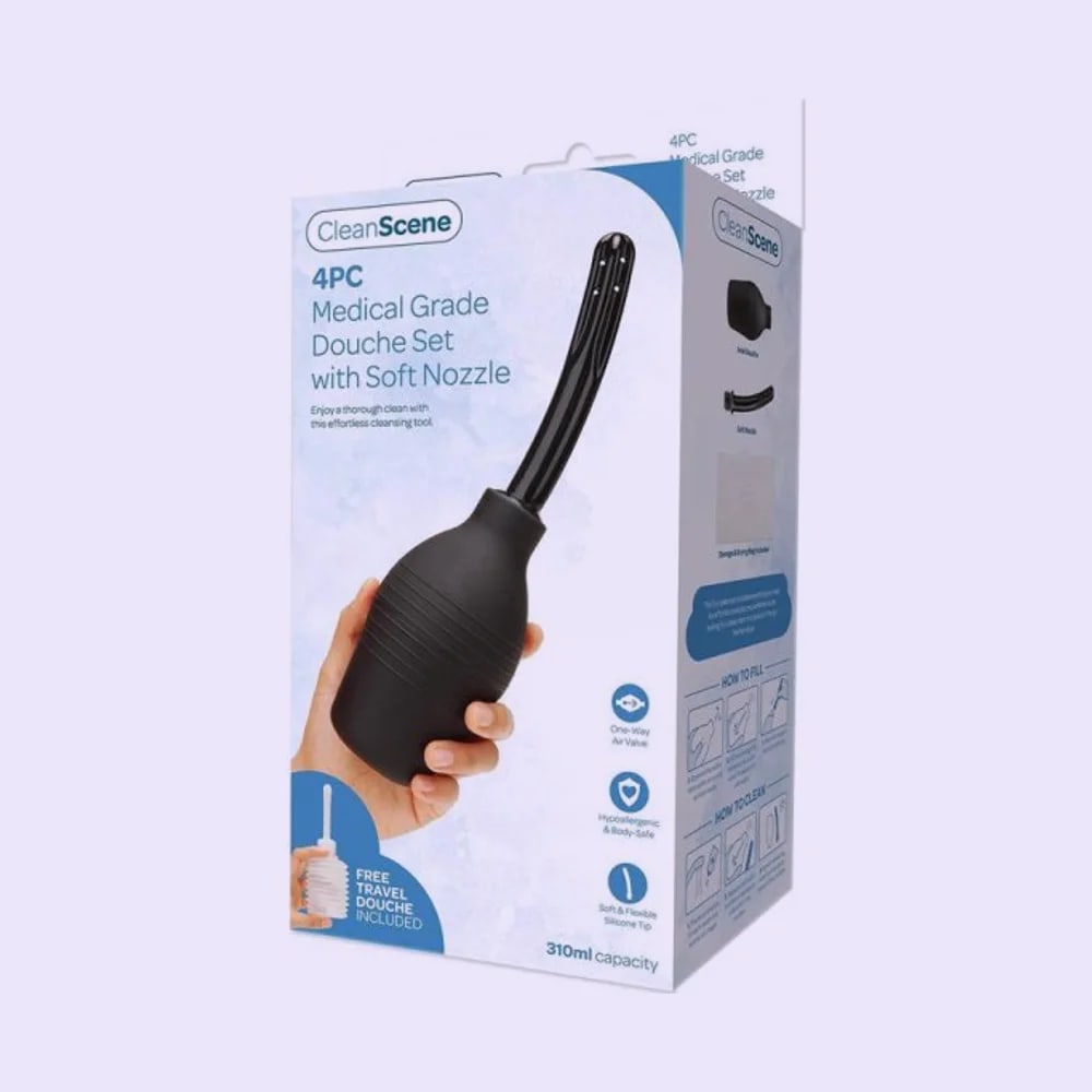 CleanScene 4 Piece Medical Grade Douche Set with Soft Nozzle