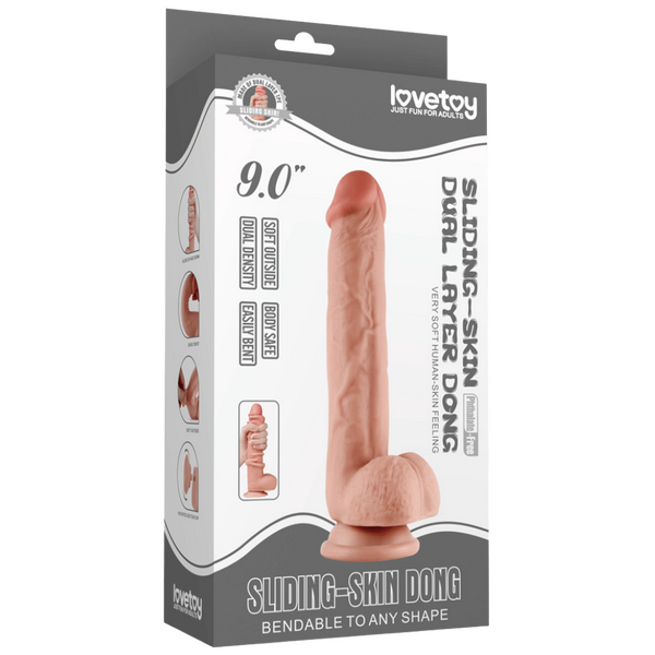9" Sliding Skin Dual Layer Dong