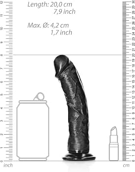 REALROCK 9" Curved Black Dildo with Suction Cup - Image 2