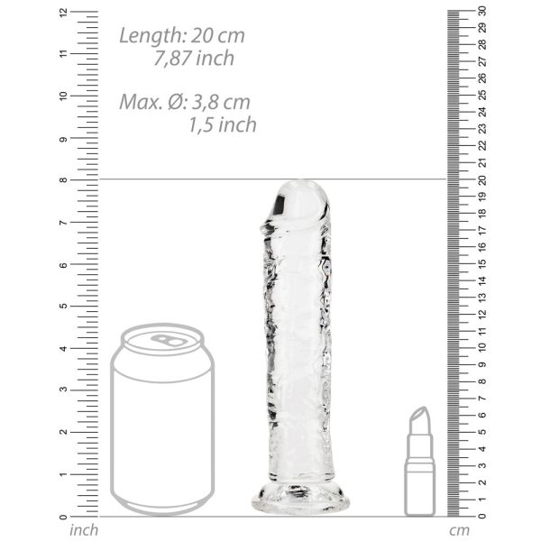 REALROCK 7'' Crystal Clear Dildo with Balls (Clear) - Image 3