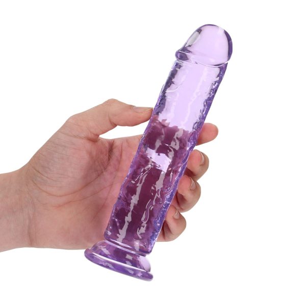 REALROCK 7'' Crystal Clear Dildo with Balls (Purple) - Image 2