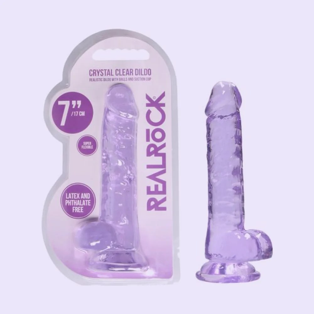 REALROCK Crystal Dildo Purple 7 Inch