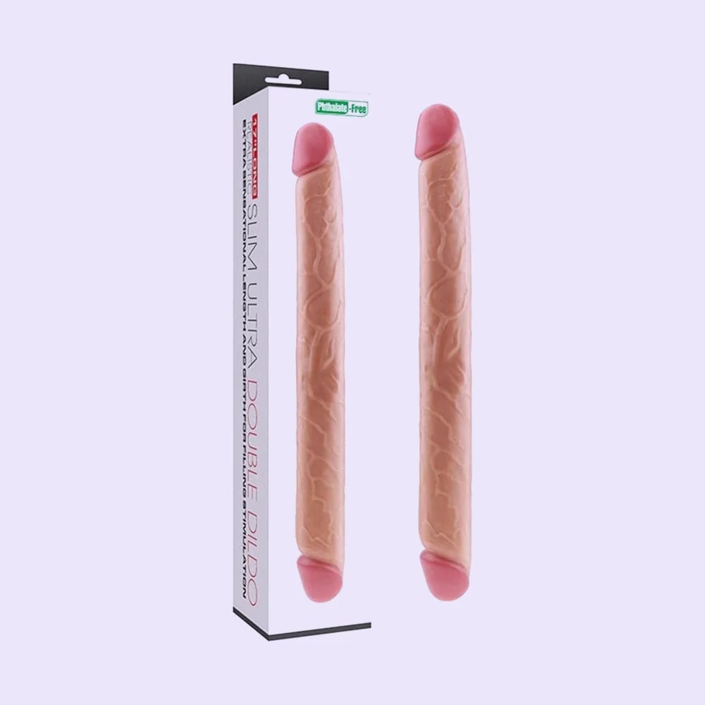 King Sized Slim Ultra Doubled-Ended Dildo [Flesh]