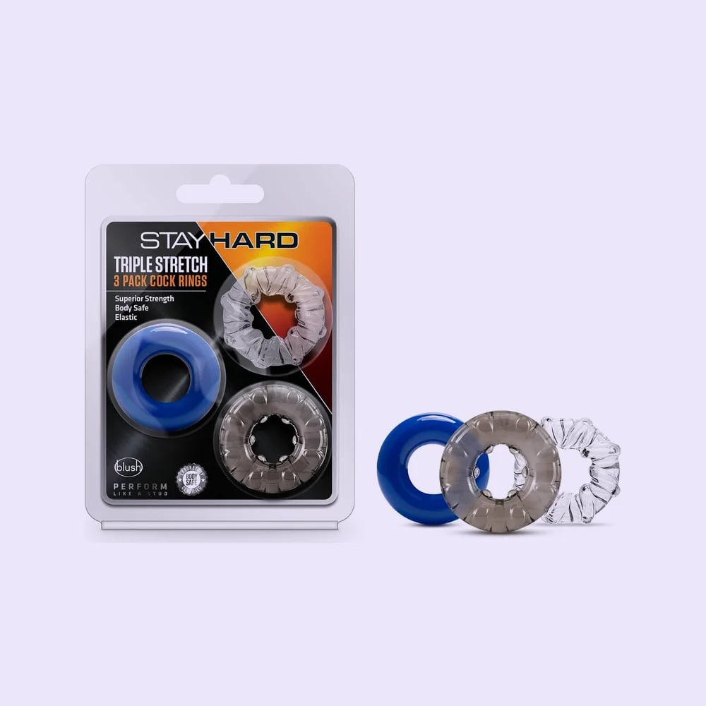 Stay Hard Triple Stretch Cock Ring [3pk]